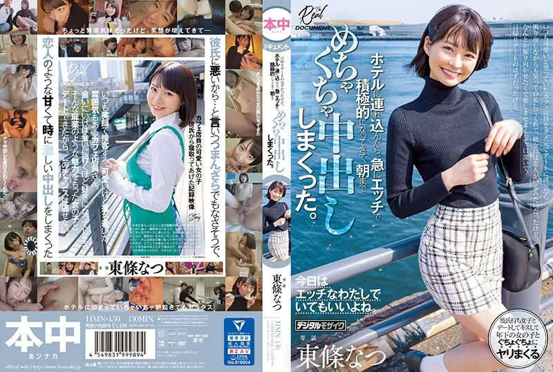【東條なつ】 いつも可愛いと思っていたカフェ店員をダメ元でデートに誘ったら困り顔しながらも笑ってOKしてくれて、日帰りデートのはずだったけど、ホテルに連れ込んだら、急にエッチで積極的になってきて、朝までめちゃくちゃ中出ししまくった。 東條なつ | hmn00450